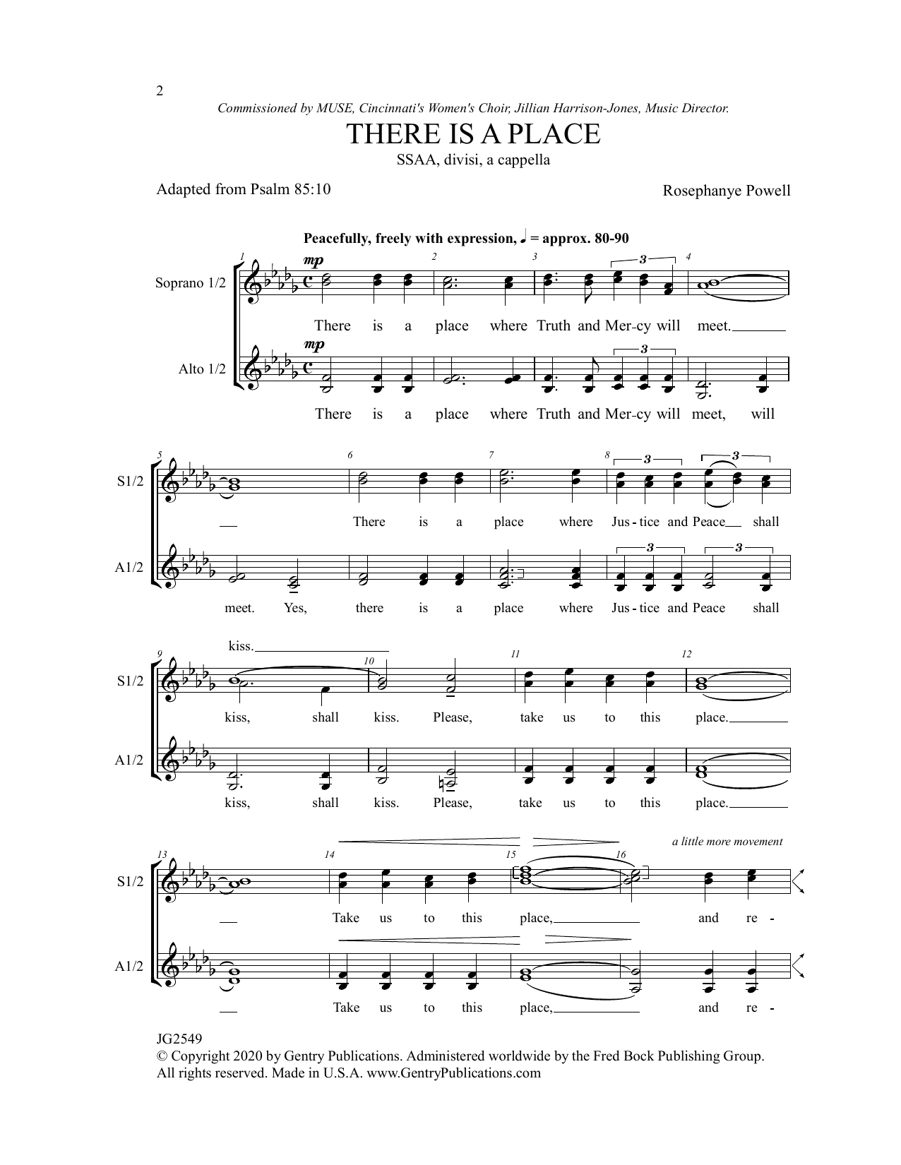 Rosephanye Powell There Is A Place Sheet Music Notes & Chords for SSAA Choir - Download or Print PDF