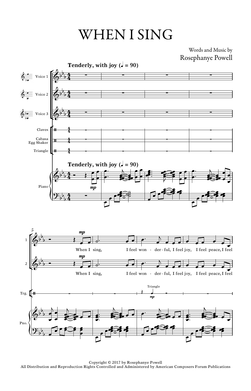 Rosephanye Powell When I Sing Sheet Music Notes & Chords for 3-Part Mixed - Download or Print PDF