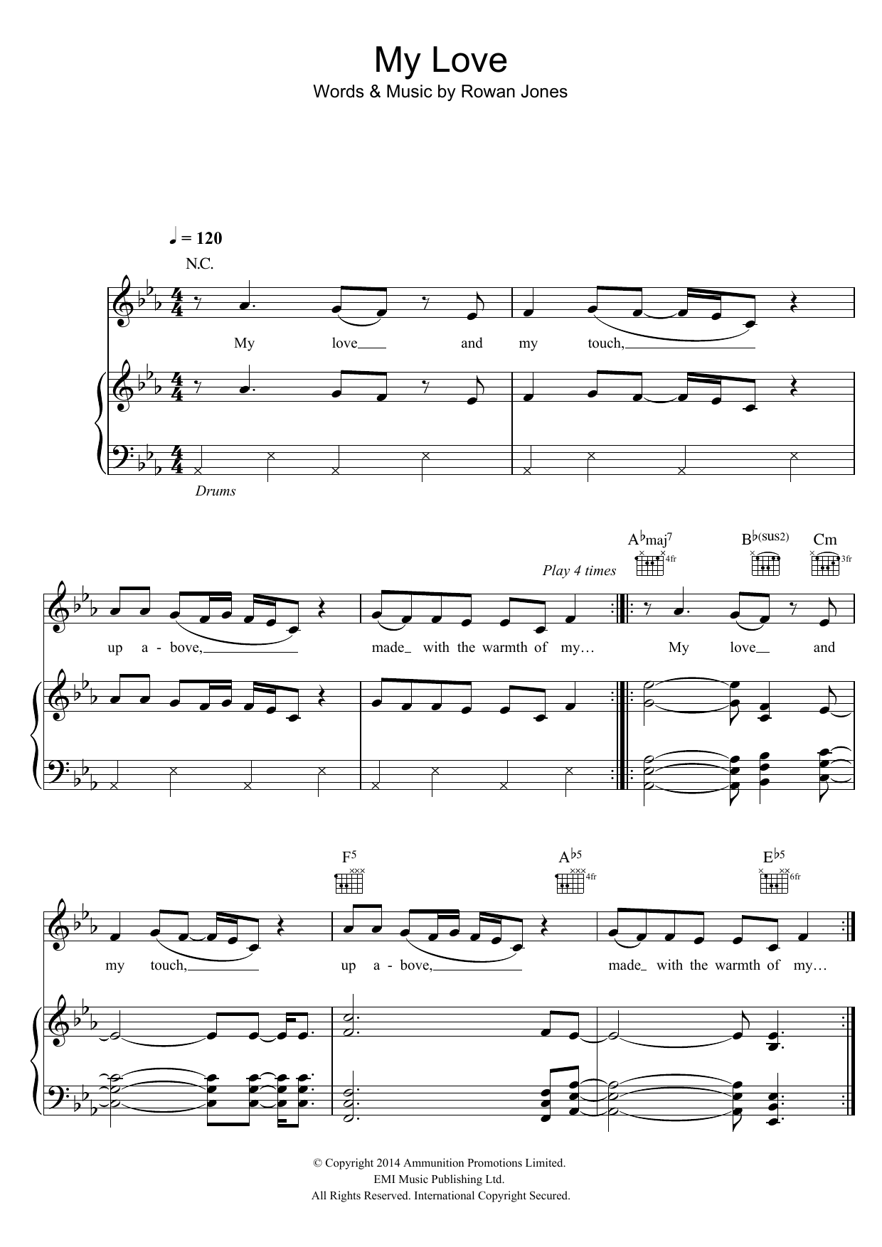 Route 94 My Love (featuring Jess Glynne) Sheet Music Notes & Chords for Piano, Vocal & Guitar (Right-Hand Melody) - Download or Print PDF