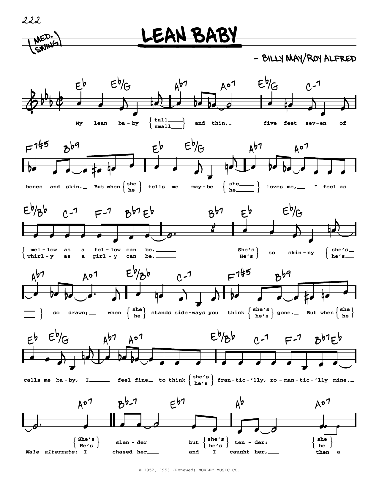 Roy Alfred Lean Baby (Low Voice) Sheet Music Notes & Chords for Real Book – Melody, Lyrics & Chords - Download or Print PDF Roy Alfred Lean Baby (Low Voice) Sheet Music Notes & Chords for Real Book – Melody, Lyrics & Chords - Download or Print PDF