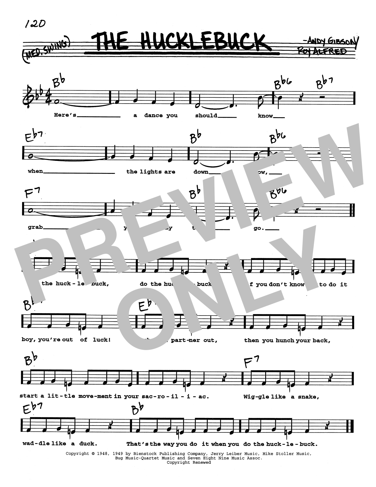 Roy Alfred The Hucklebuck (Low Voice) Sheet Music Notes & Chords for Real Book – Melody, Lyrics & Chords - Download or Print PDF