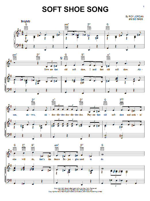 Roy Jordan Soft Shoe Song (The Dance My Darlin' Used To Do) Sheet Music Notes & Chords for Piano, Vocal & Guitar (Right-Hand Melody) - Download or Print PDF