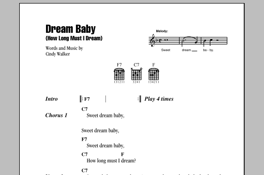 Roy Orbison Dream Baby (How Long Must I Dream) Sheet Music Notes & Chords for Guitar Tab - Download or Print PDF