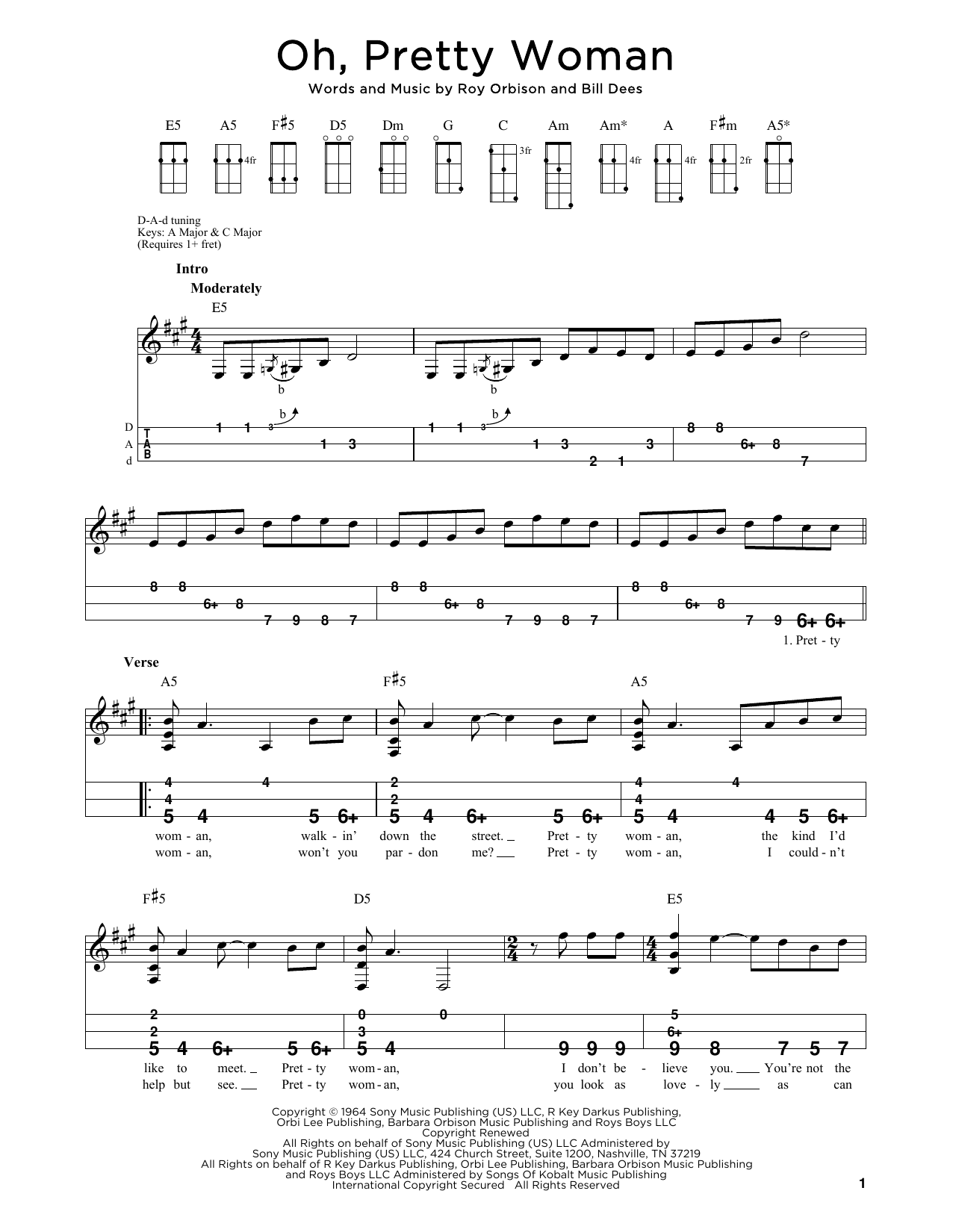 Roy Orbison Oh, Pretty Woman (arr. Steven B. Eulberg) Sheet Music Notes & Chords for Dulcimer - Download or Print PDF