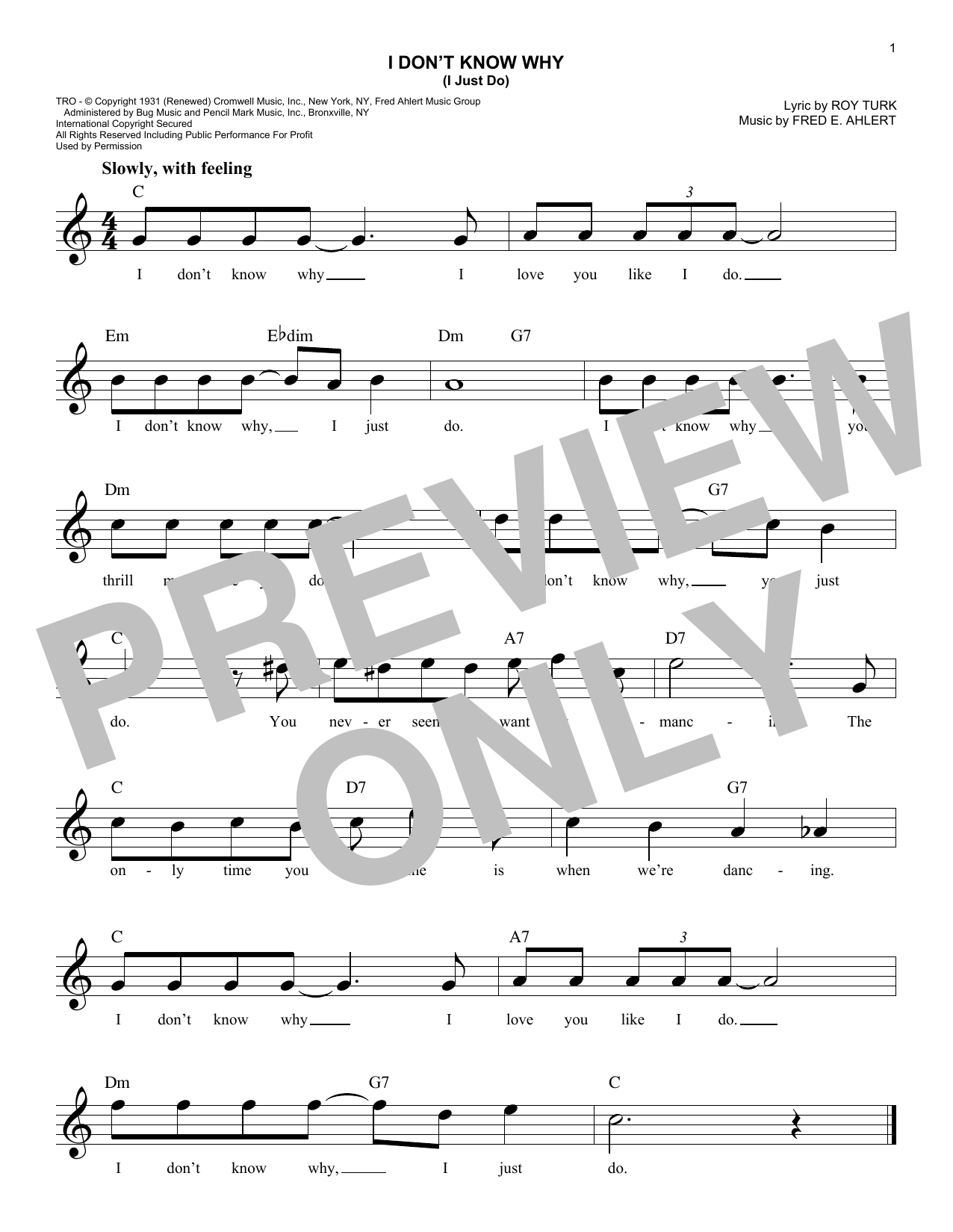 Roy Turk I Don't Know Why (I Just Do) Sheet Music Notes & Chords for Ukulele - Download or Print PDF