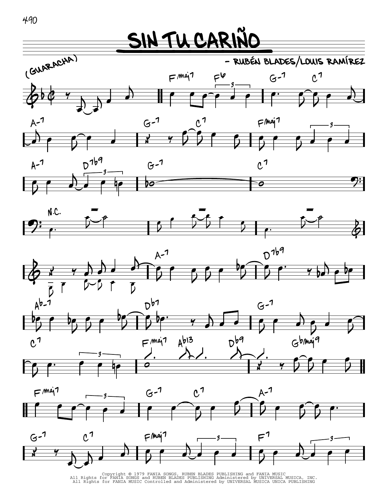 Ruben Blades Sin Tu Carino Sheet Music Notes & Chords for Real Book – Melody & Chords - Download or Print PDF