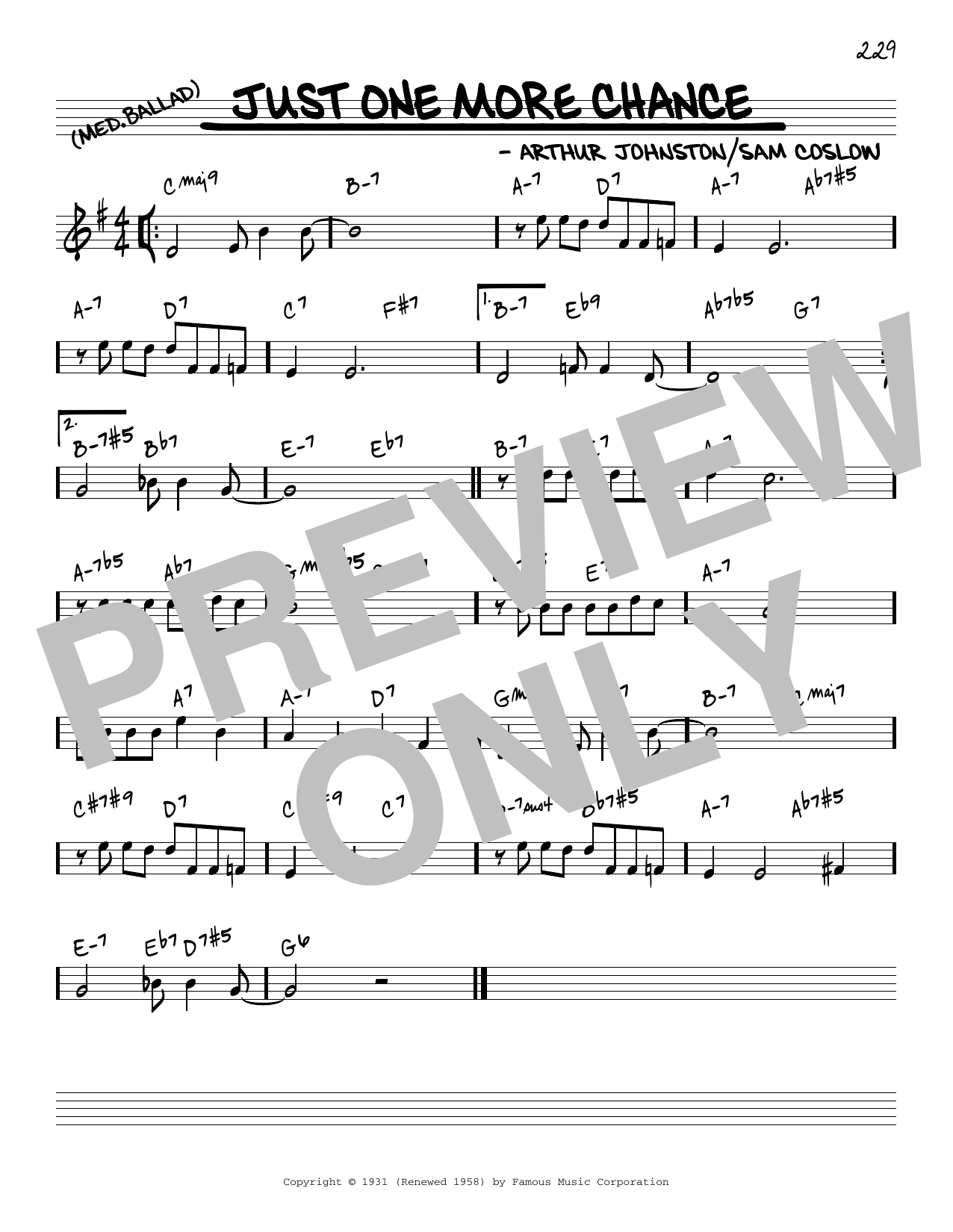 Ruby Braff Just One More Chance [Reharmonized version] (arr. Jack Grassel) Sheet Music Notes & Chords for Real Book – Melody & Chords - Download or Print PDF