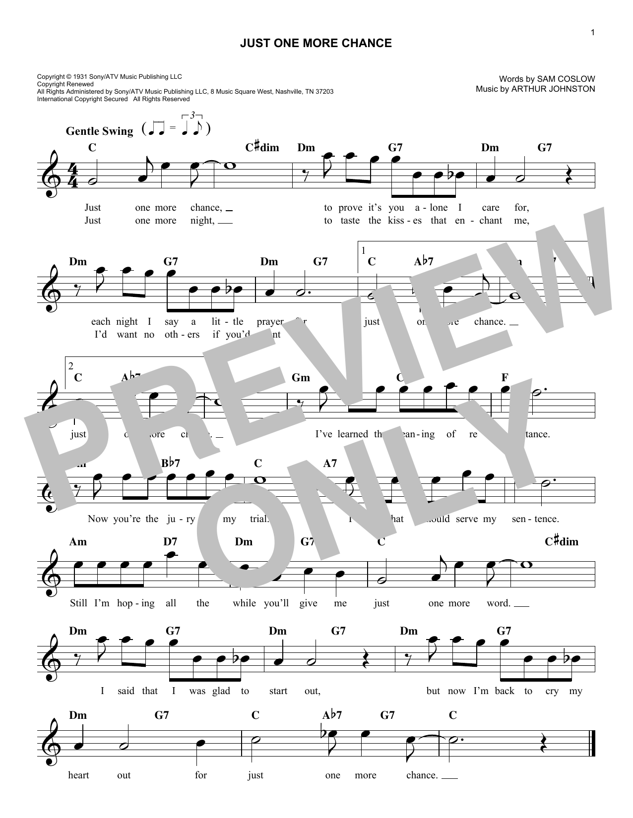 Ruby Braff Just One More Chance Sheet Music Notes & Chords for Lead Sheet / Fake Book - Download or Print PDF