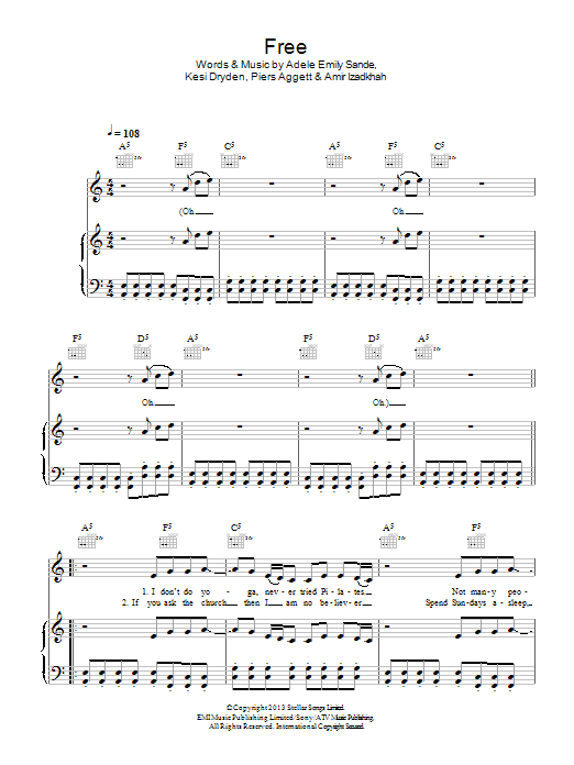 Rudimental featuring Emeli Sande Free Sheet Music Notes & Chords for Piano, Vocal & Guitar (Right-Hand Melody) - Download or Print PDF Rudimental featuring Emeli Sande Free Sheet Music Notes & Chords for Piano, Vocal & Guitar (Right-Hand Melody) - Download or Print PDF