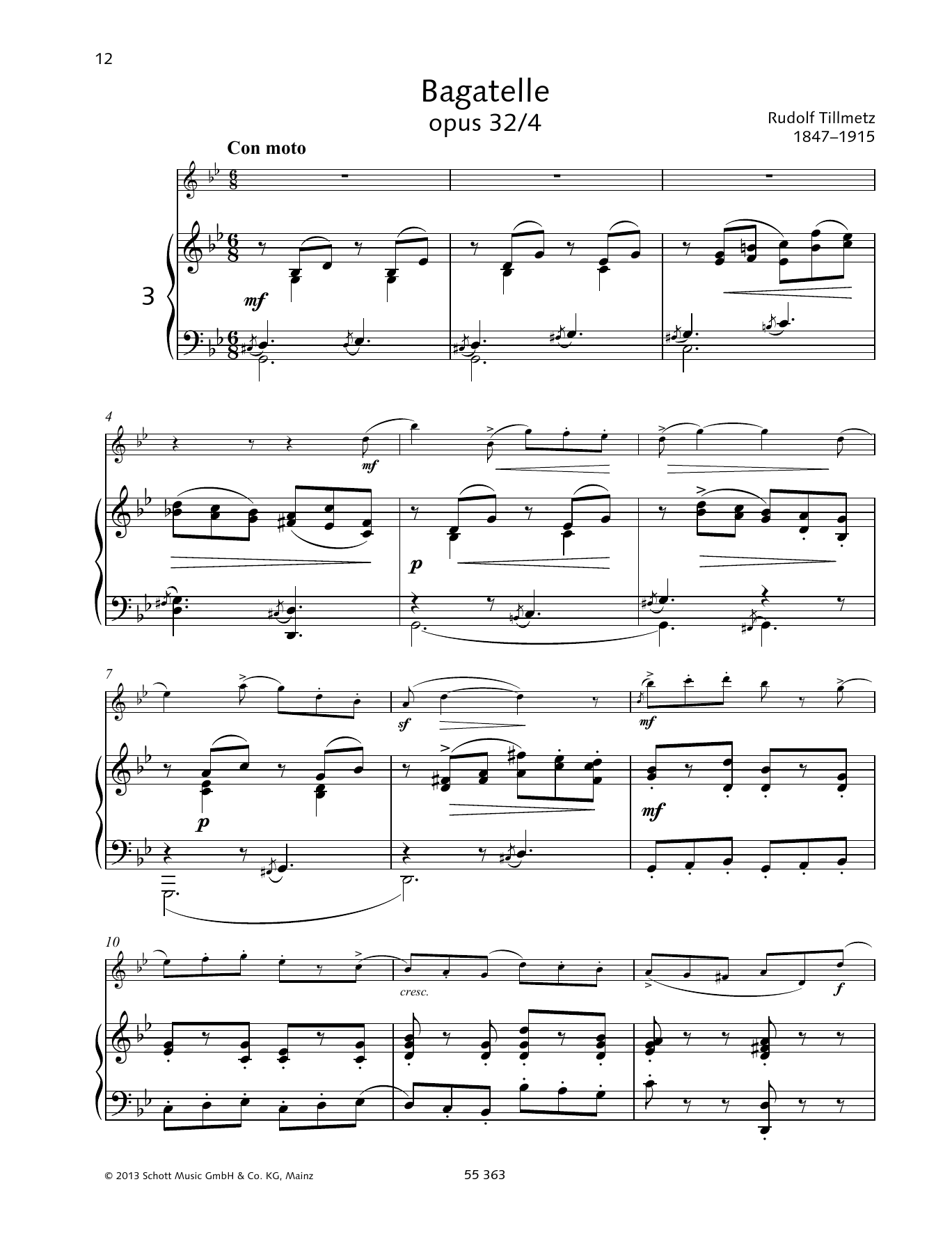 Rudolph Tillmetz Bagatelle Sheet Music Notes & Chords for Woodwind Solo - Download or Print PDF