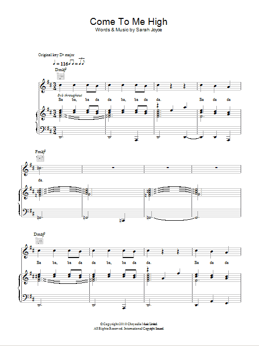 Rumer Come To Me High Sheet Music Notes & Chords for Piano, Vocal & Guitar (Right-Hand Melody) - Download or Print PDF