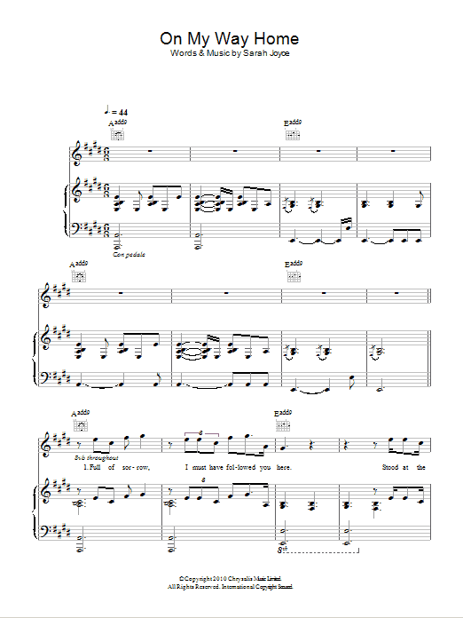Rumer On My Way Home Sheet Music Notes & Chords for Piano, Vocal & Guitar (Right-Hand Melody) - Download or Print PDF