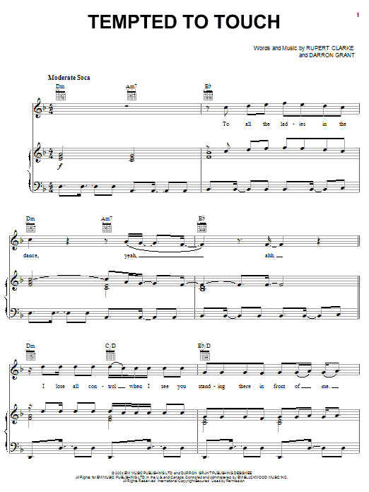 Rupee Tempted To Touch Sheet Music Notes & Chords for Piano, Vocal & Guitar (Right-Hand Melody) - Download or Print PDF