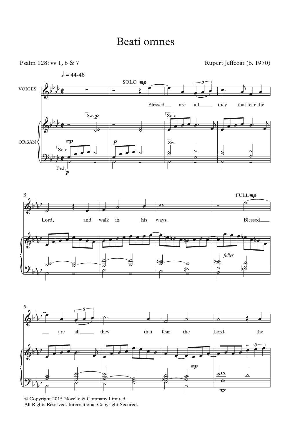 Rupert Jeffcoat Beati Omnes Sheet Music Notes & Chords for Unison Choral - Download or Print PDF