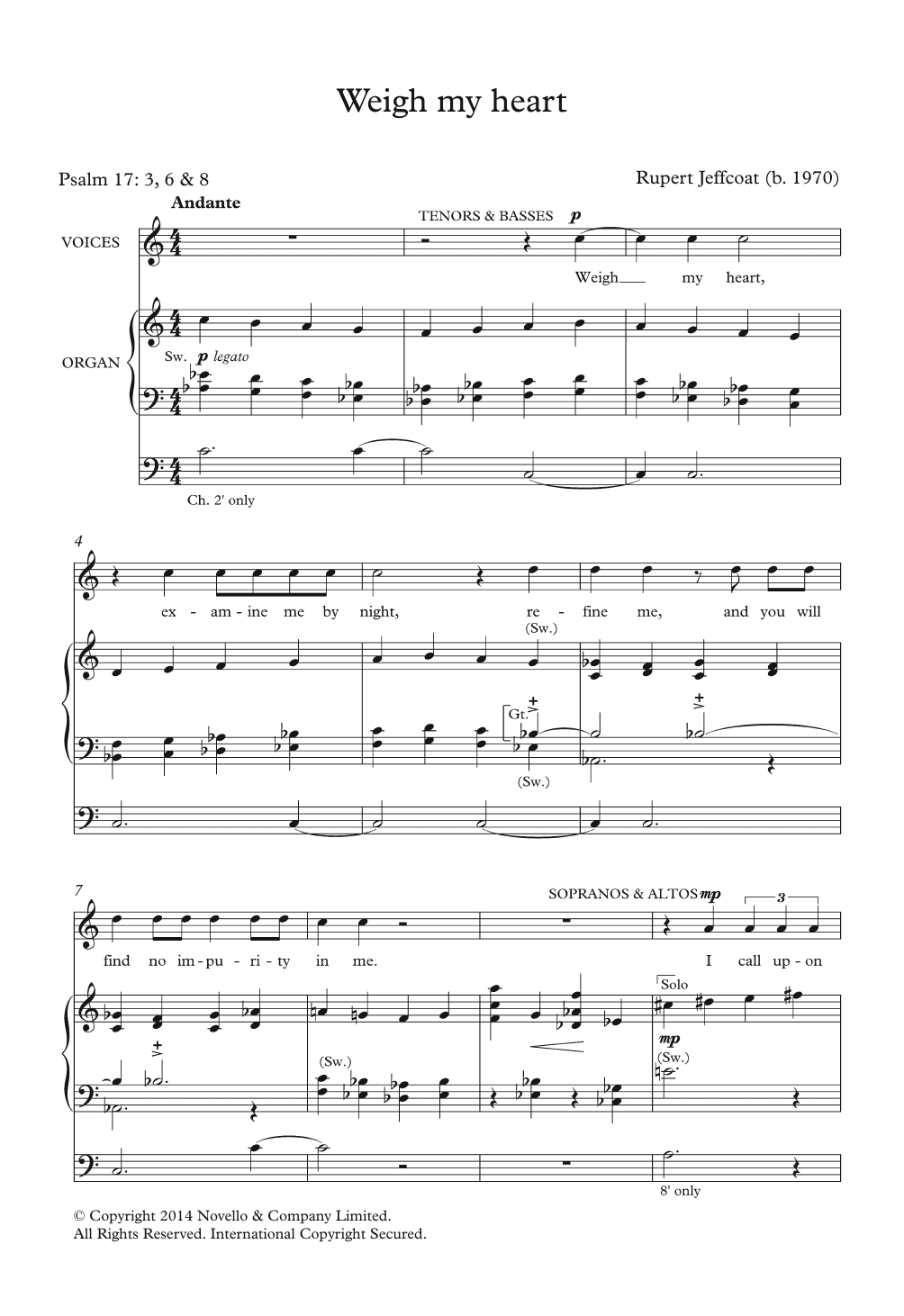 Rupert Jeffcoat Weigh My Heart Sheet Music Notes & Chords for Unison Choral - Download or Print PDF