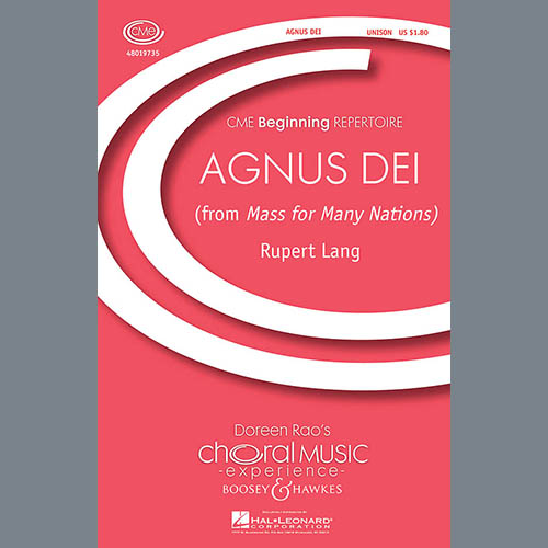 Rupert Lang, Agnus Dei, Unison Choral