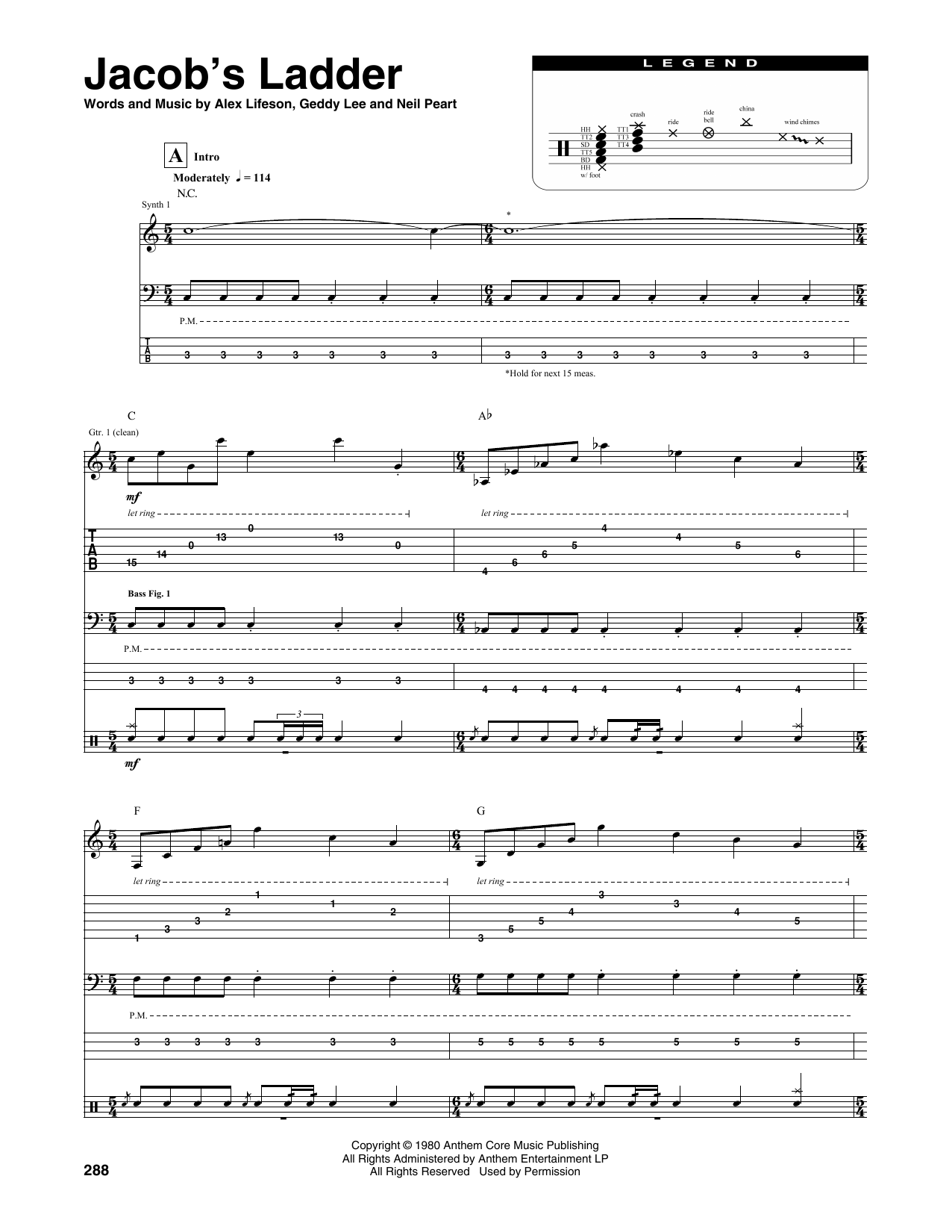 Rush Jacob's Ladder Sheet Music Notes & Chords for Transcribed Score - Download or Print PDF