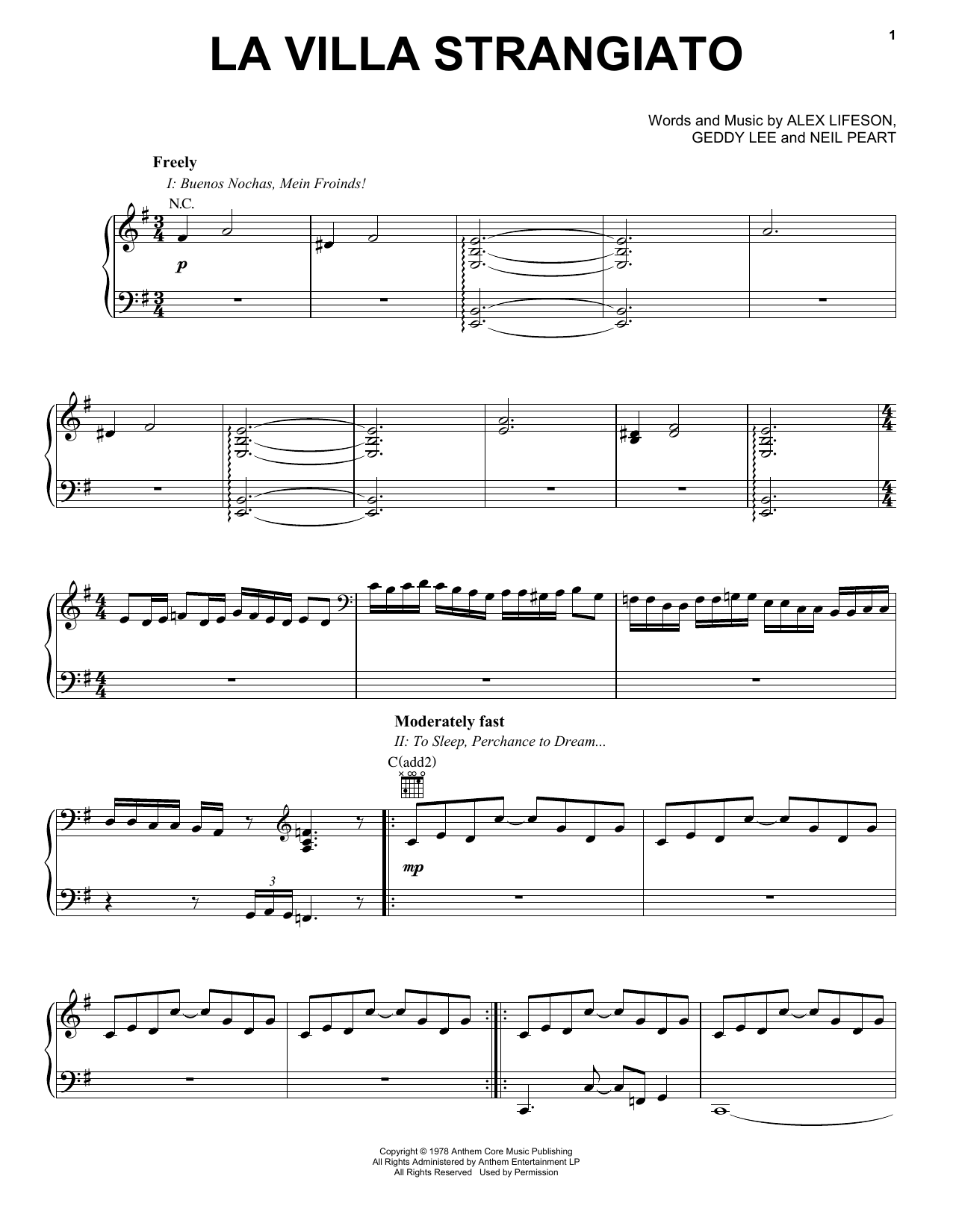 Rush La Villa Strangiato Sheet Music Notes & Chords for Piano Solo - Download or Print PDF