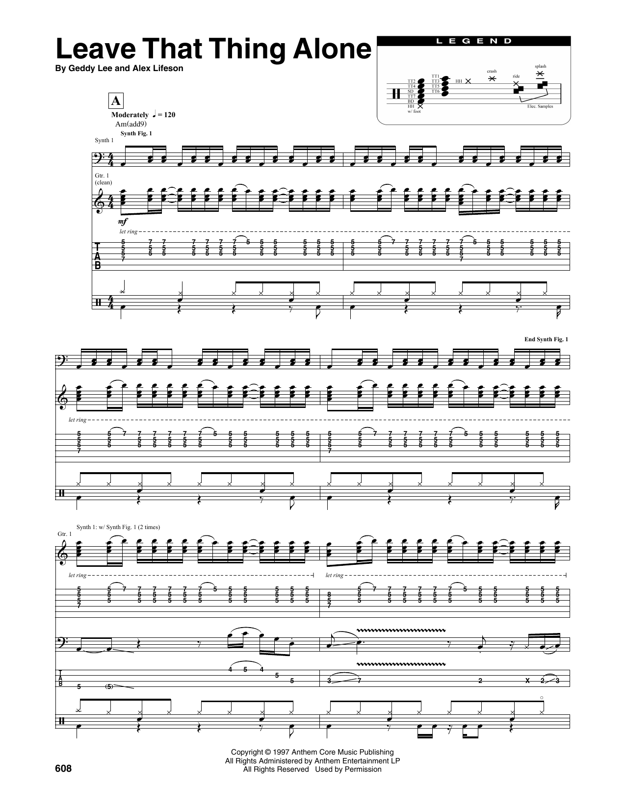 Rush Leave That Thing Alone Sheet Music Notes & Chords for Transcribed Score - Download or Print PDF