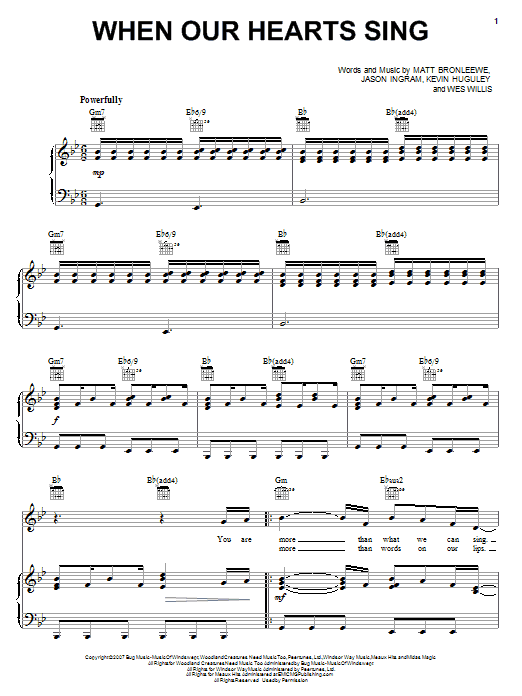 Rush Of Fools When Our Hearts Sing Sheet Music Notes & Chords for Piano, Vocal & Guitar (Right-Hand Melody) - Download or Print PDF