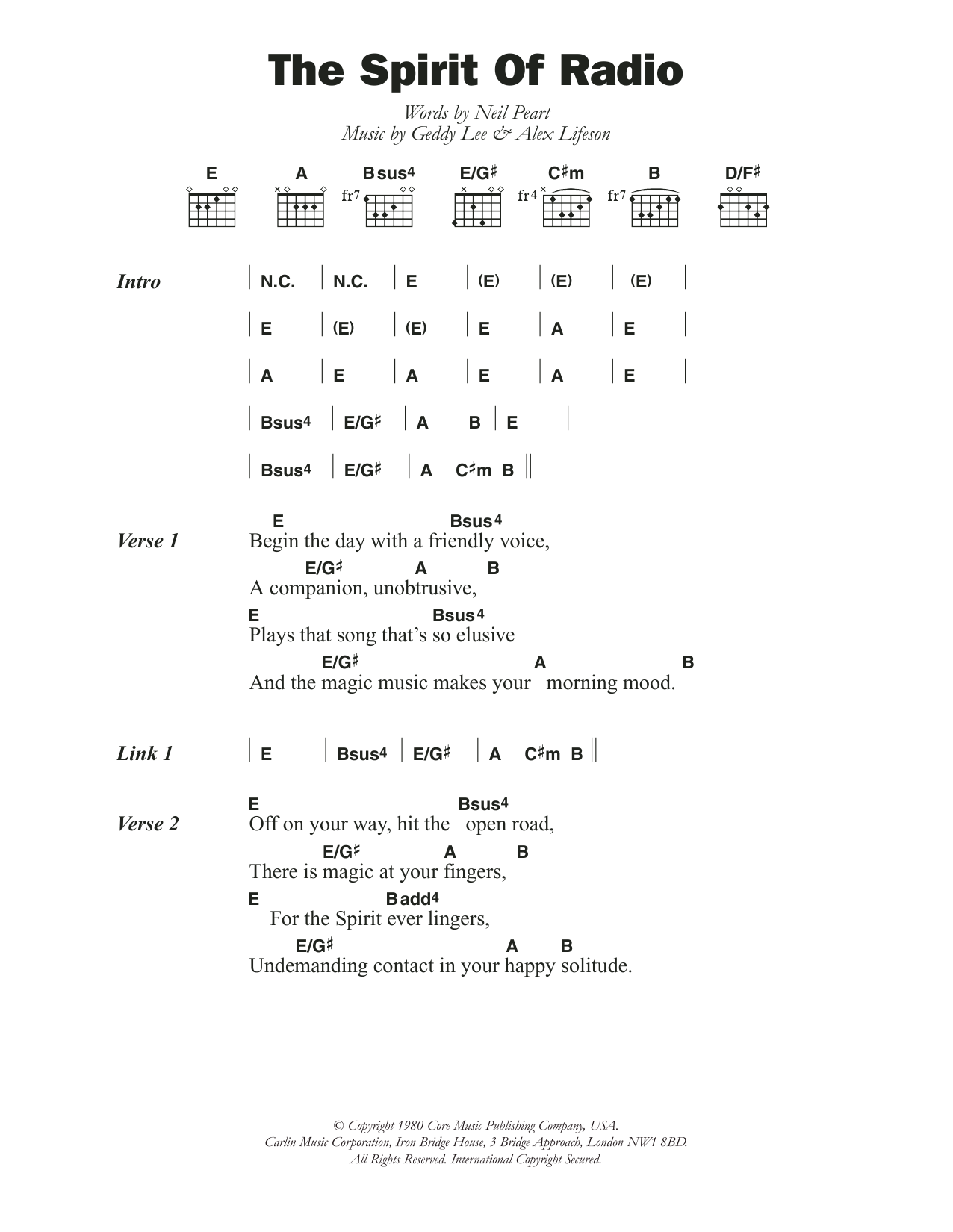 Rush The Spirit Of Radio Sheet Music Notes & Chords for Transcribed Score - Download or Print PDF