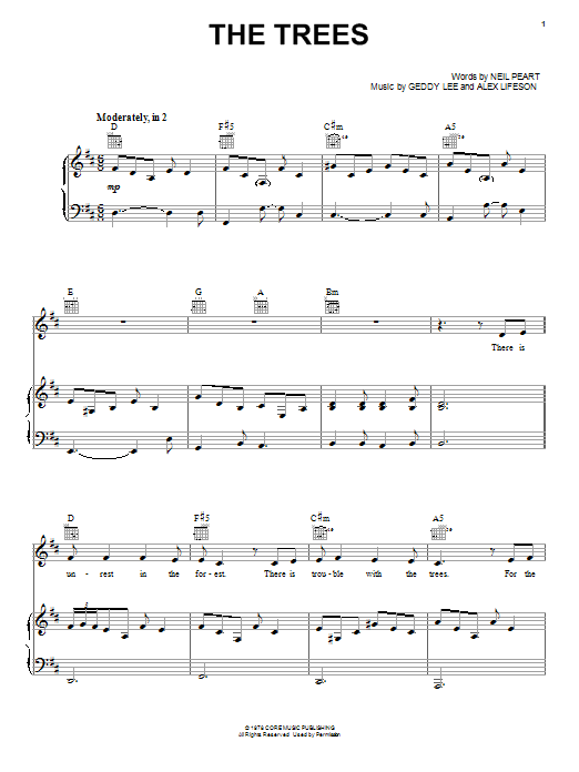 Rush The Trees Sheet Music Notes & Chords for Transcribed Score - Download or Print PDF