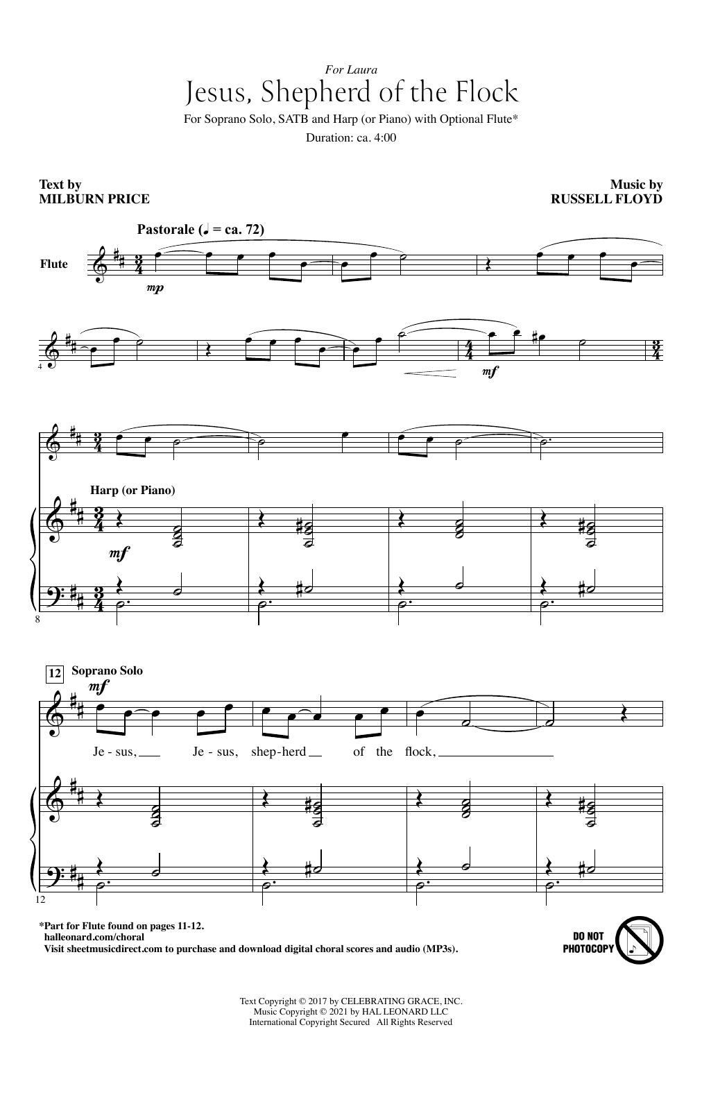 Russell Floyd Jesus, Shepherd Of The Flock Sheet Music Notes & Chords for SATB Choir - Download or Print PDF