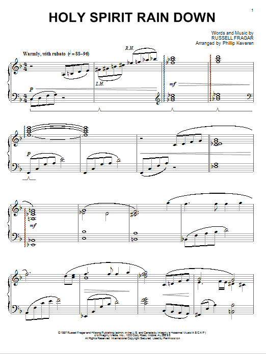 Russell Fragar Holy Spirit Rain Down [Jazz version] (arr. Phillip Keveren) Sheet Music Notes & Chords for Piano Solo - Download or Print PDF