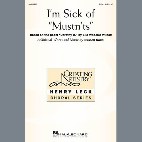 Russell Nadel, I'm Sick Of Mustn'ts, 2-Part Choir