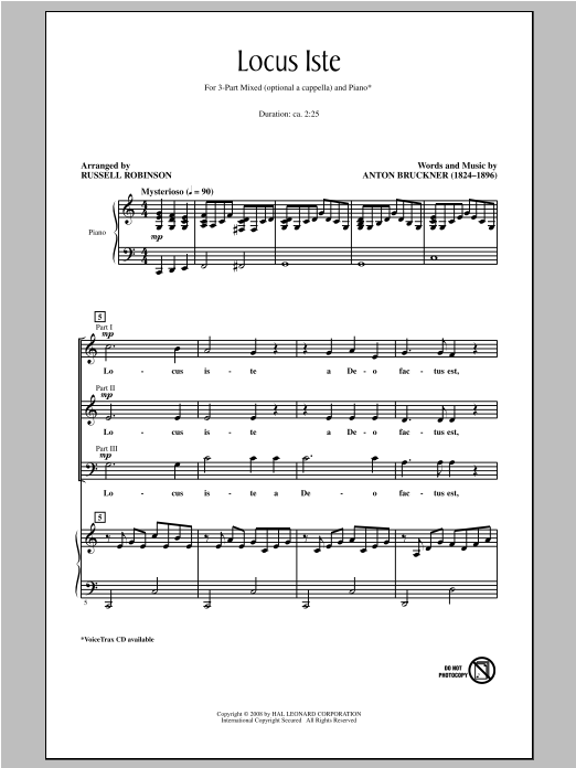 Russell Robinson Locus Iste Sheet Music Notes & Chords for TTBB - Download or Print PDF
