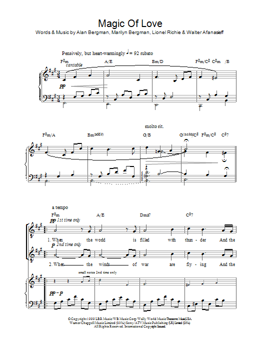 Russell Watson Magic Of Love Sheet Music Notes & Chords for Piano, Vocal & Guitar - Download or Print PDF Russell Watson Magic Of Love Sheet Music Notes & Chords for Piano, Vocal & Guitar - Download or Print PDF