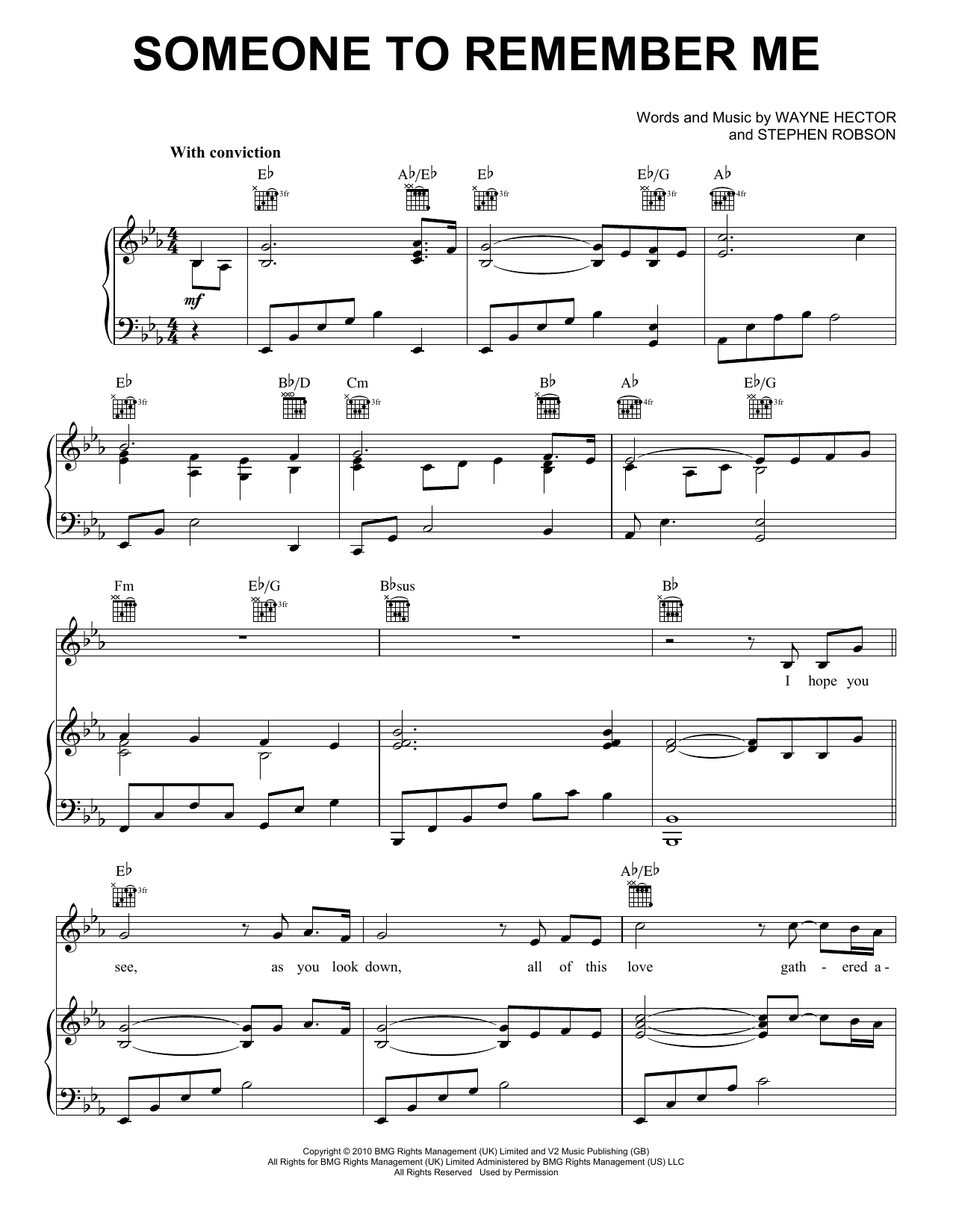 Russell Watson Someone To Remember Me Sheet Music Notes & Chords for Piano, Vocal & Guitar (Right-Hand Melody) - Download or Print PDF