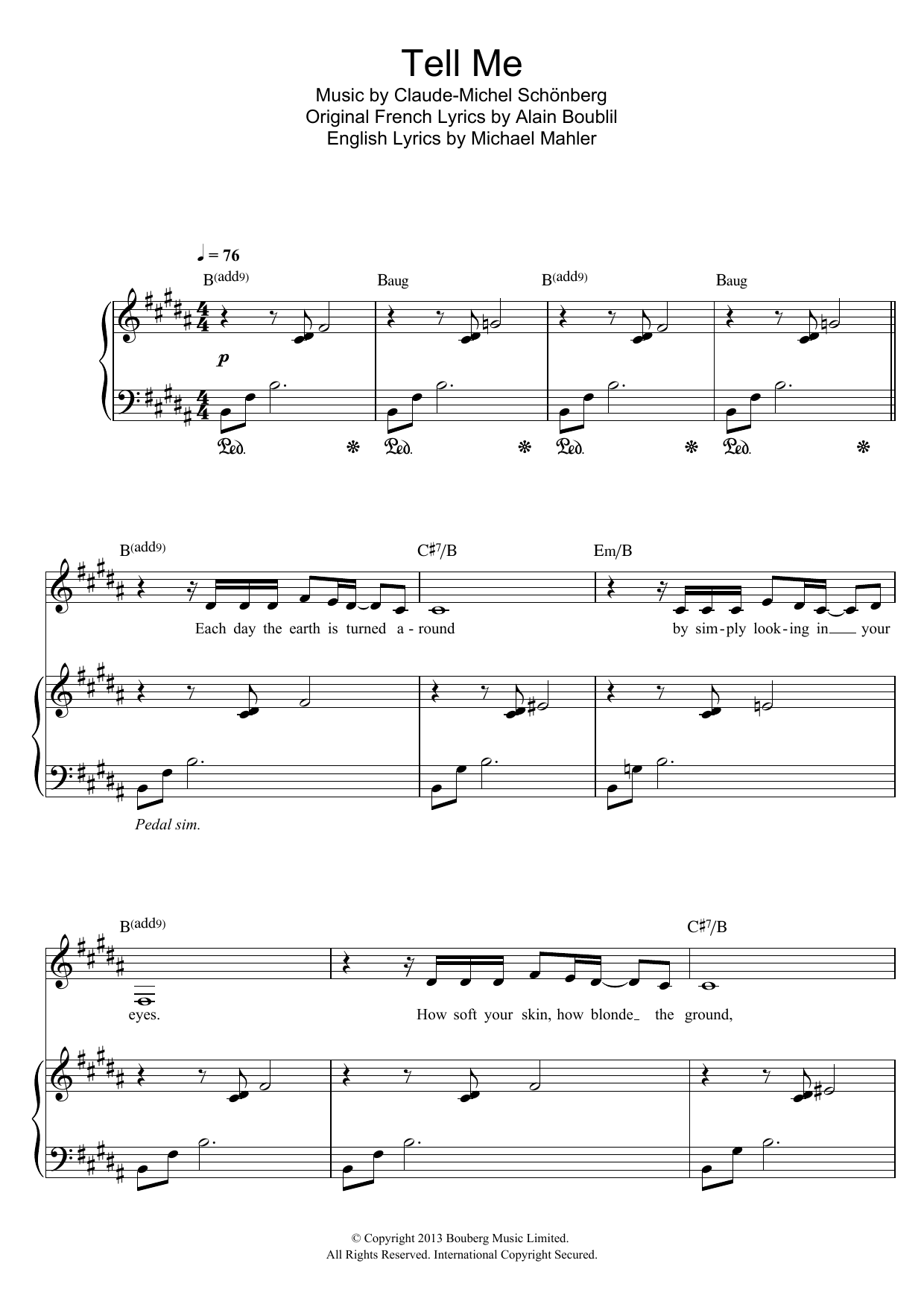 Russell Watson Tell Me Sheet Music Notes & Chords for Piano & Vocal - Download or Print PDF