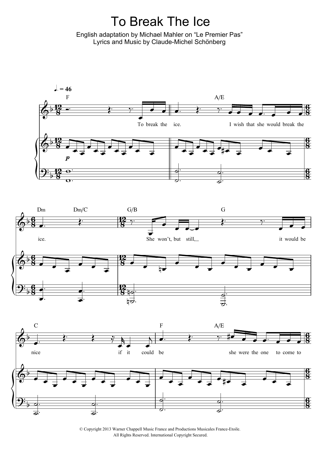 Russell Watson To Break The Ice Sheet Music Notes & Chords for Piano & Vocal - Download or Print PDF