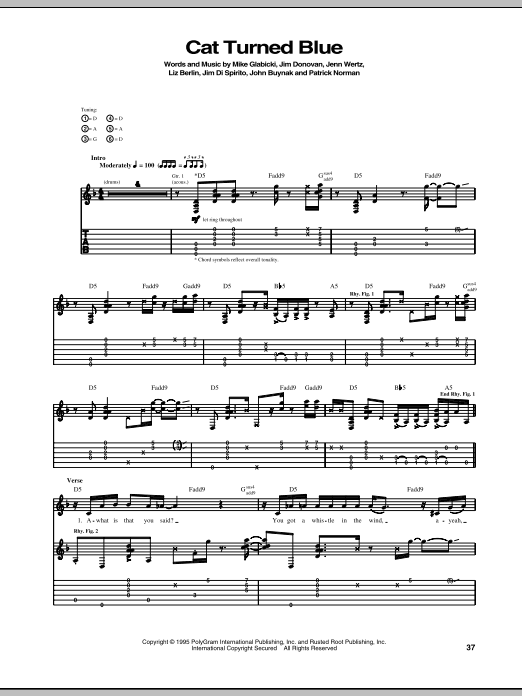 Rusted Root Cat Turned Blue Sheet Music Notes & Chords for Guitar Tab - Download or Print PDF