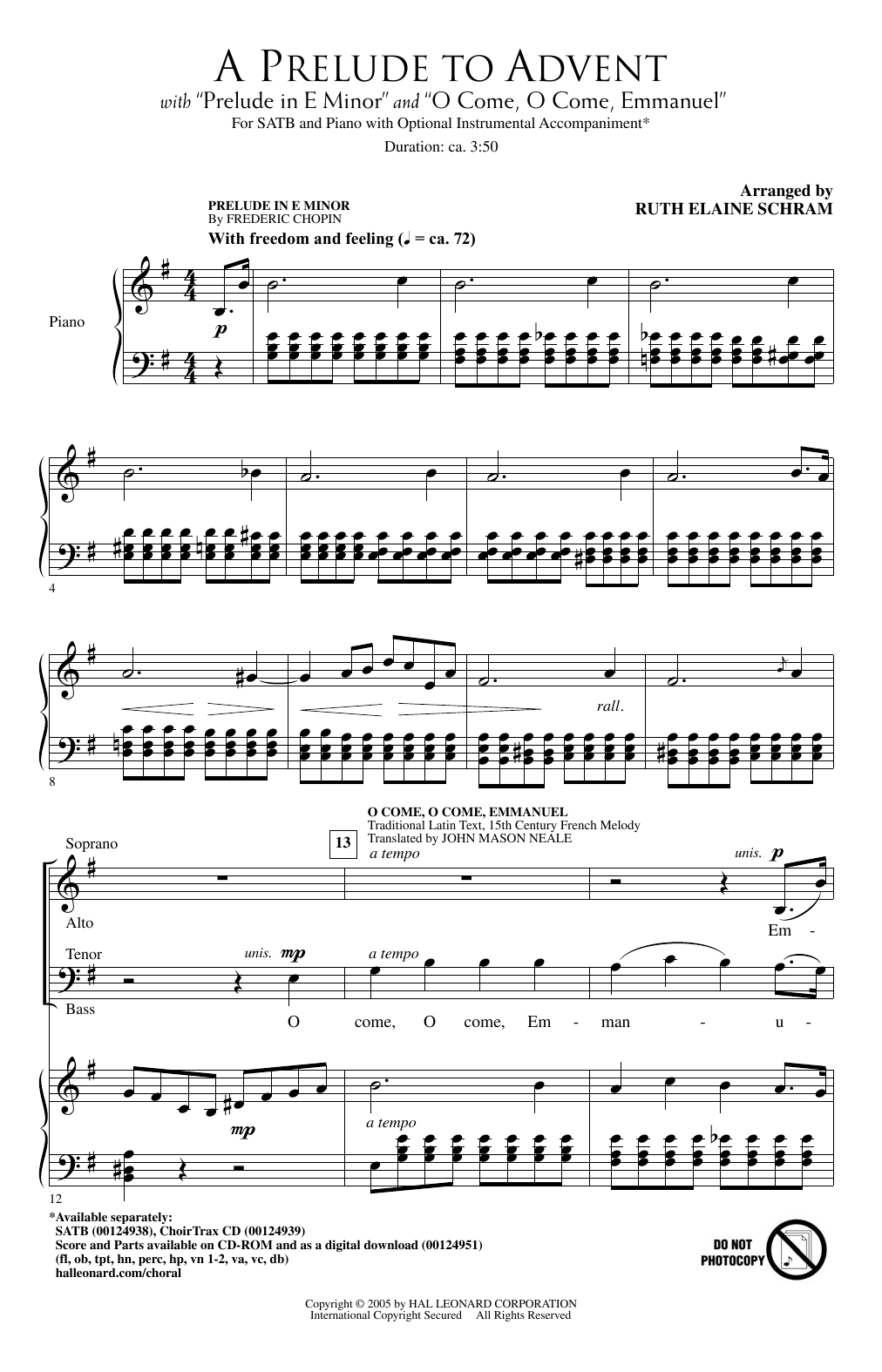 Ruth Elaine Schram A Prelude To Advent Sheet Music Notes & Chords for SATB - Download or Print PDF