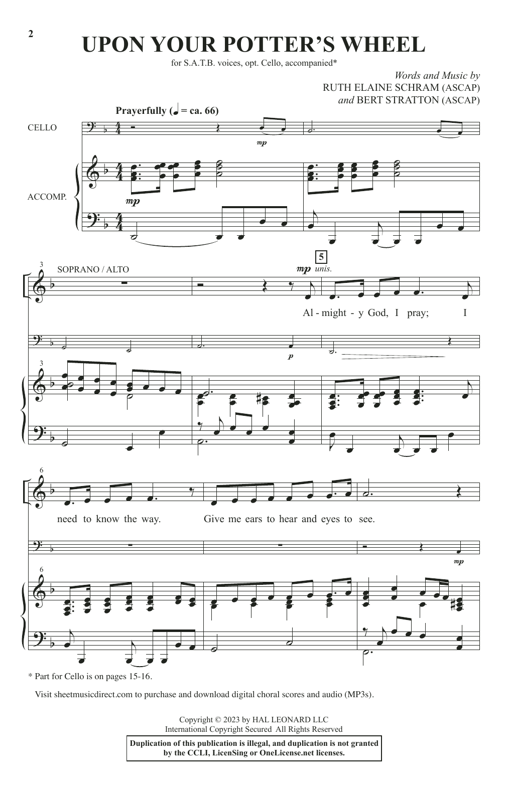 Ruth Elaine Schram and Bert Stratton Upon Your Potter's Wheel Sheet Music Notes & Chords for SATB Choir - Download or Print PDF