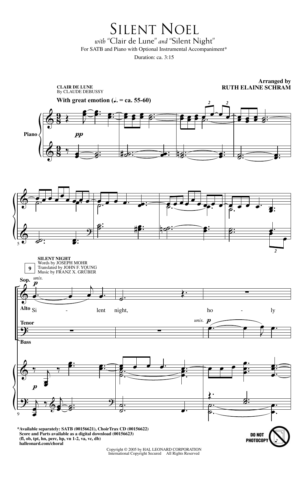 Ruth Elaine Schram Silent Noel Sheet Music Notes & Chords for SATB - Download or Print PDF
