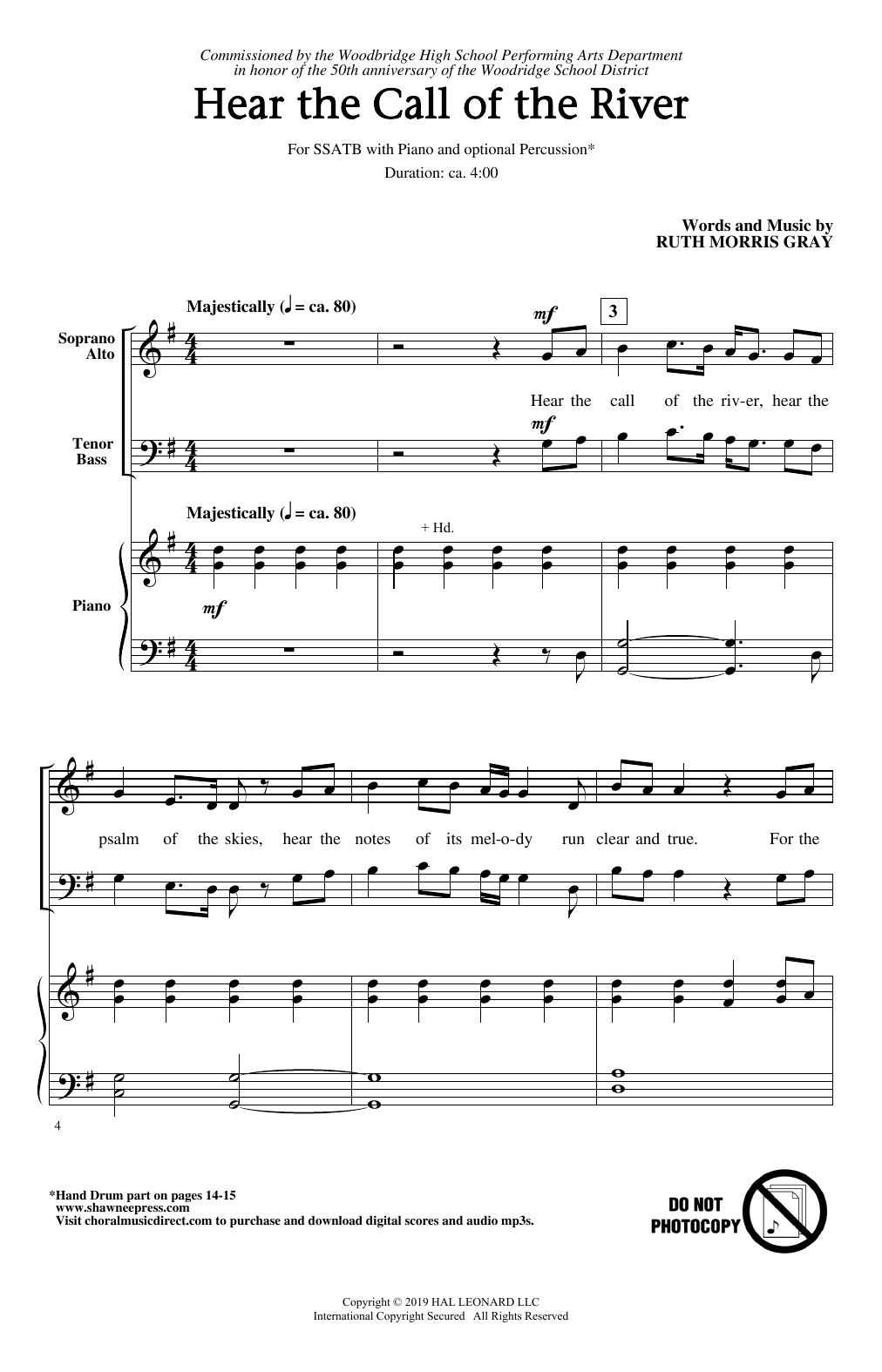 Ruth Morris Gray Hear The Call Of The River Sheet Music Notes & Chords for SATB Choir - Download or Print PDF