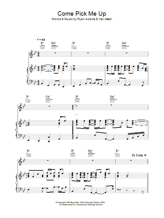 Ryan Adams Come Pick Me Up Sheet Music Notes & Chords for Lyrics & Chords - Download or Print PDF