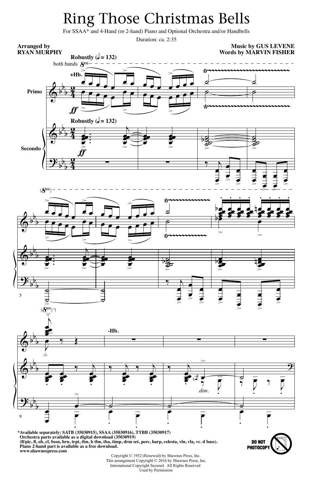Peggy Lee Ring Those Christmas Bells (arr. Ryan Murphy) Sheet Music Notes & Chords for TTBB - Download or Print PDF