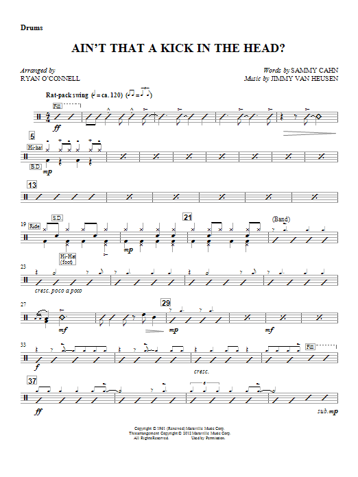 Ryan O'Connell Ain't That A Kick In The Head? - Drum (Opt. Set) Sheet Music Notes & Chords for Choral Instrumental Pak - Download or Print PDF