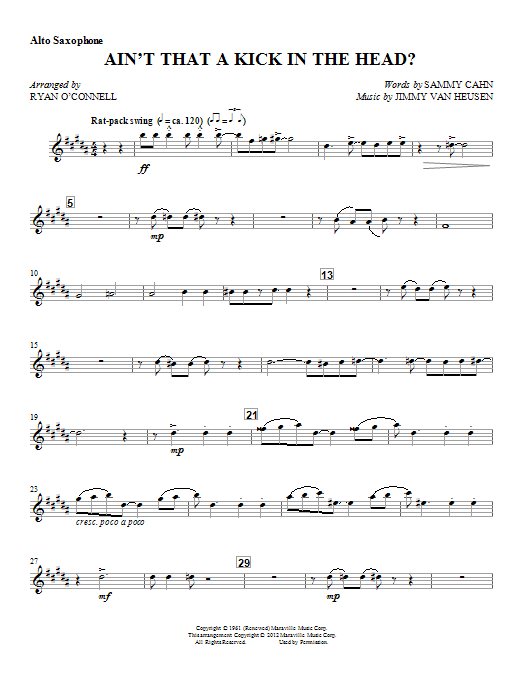 Ryan O'Connell Ain't That A Kick In The Head? - Eb Alto Saxophone Sheet Music Notes & Chords for Choral Instrumental Pak - Download or Print PDF