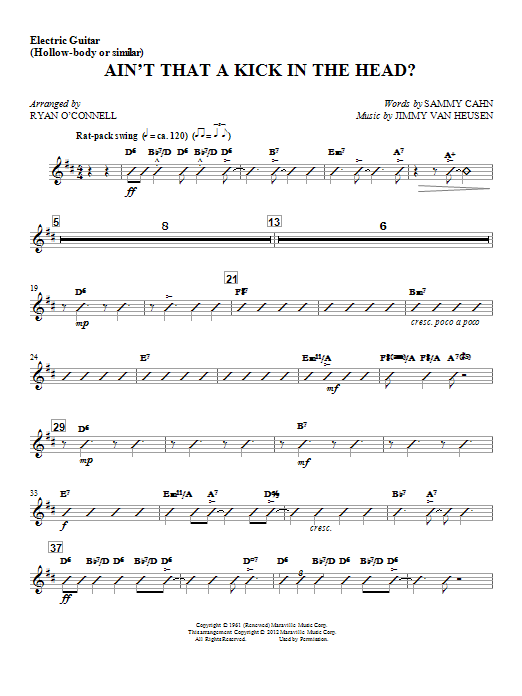 Ryan O'Connell Ain't That A Kick In The Head? - Electric Guitar Sheet Music Notes & Chords for Choral Instrumental Pak - Download or Print PDF