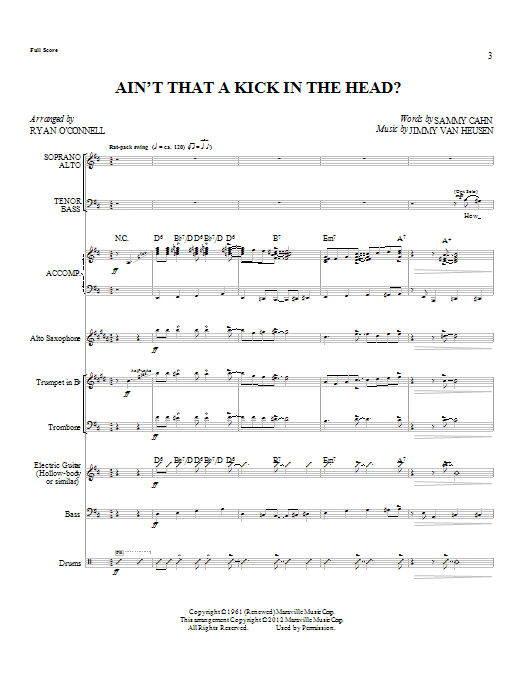 Ryan O'Connell Ain't That A Kick In The Head? - Full Score Sheet Music Notes & Chords for Choral Instrumental Pak - Download or Print PDF