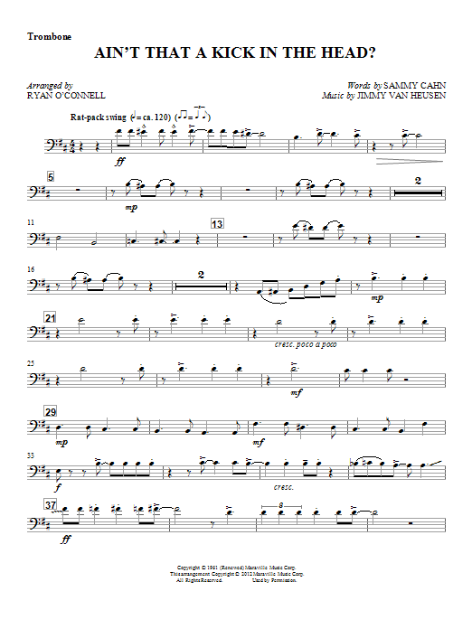 Ryan O'Connell Ain't That A Kick In The Head? - Trombone Sheet Music Notes & Chords for Choral Instrumental Pak - Download or Print PDF