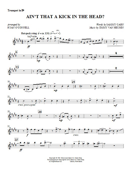 Ryan O'Connell Ain't That A Kick In The Head? - Trumpet 1 Sheet Music Notes & Chords for Choral Instrumental Pak - Download or Print PDF