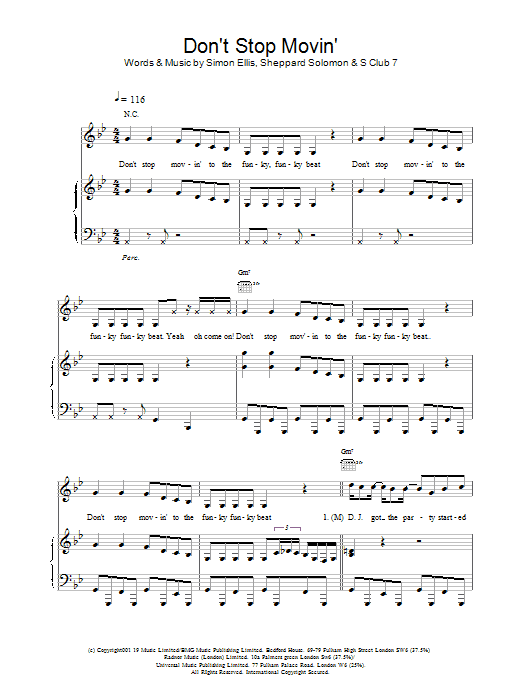 S Club 7 Don't Stop Movin' Sheet Music Notes & Chords for Flute Solo - Download or Print PDF
