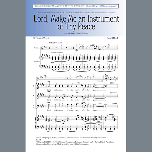 S. Russell Floyd, III, Lord, Make Me An Instrument Of Thy Peace, SATB Choir
