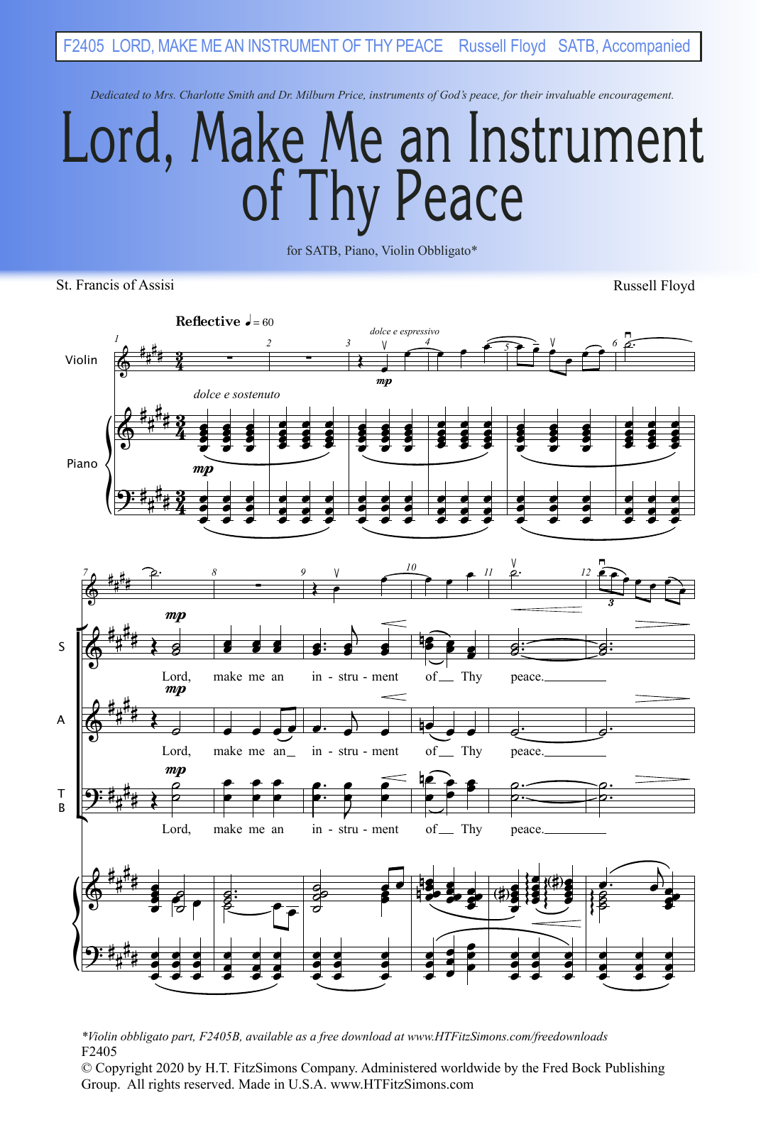 S. Russell Floyd, III Lord, Make Me An Instrument Of Thy Peace Sheet Music Notes & Chords for SATB Choir - Download or Print PDF